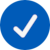 Check Mark with Blue Background and White Check mark